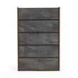 Pemberly Row 5-Drawer Soft Closing Wood Veneer Chest in Gray and Walnut