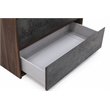 Pemberly Row 5-Drawer Soft Closing Wood Veneer Chest in Gray and Walnut