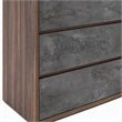 Pemberly Row 5-Drawer Soft Closing Wood Veneer Chest in Gray and Walnut