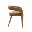 Pemberly Row Modern Tan Fabric Dining Chair with Cast Iron Legs