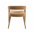 Pemberly Row Modern Tan Fabric Dining Chair with Cast Iron Legs