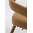 Pemberly Row Modern Tan Fabric Dining Chair with Cast Iron Legs