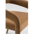 Pemberly Row Modern Tan Fabric Dining Chair with Cast Iron Legs