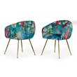 Pemberly Row Contemporary Velvet Accent Chair Multi-Color Finish
