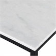 Pemberly Row Square Contemporary Marble End Table in Black and White