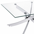 Pemberly Row Modern Metal and Glass Coffee Table in Silver and Clear