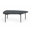 Pemberly Row Tubular Metal Coffee Table with Black Marble Top