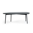 Pemberly Row Tubular Metal Coffee Table with Black Marble Top