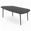 Pemberly Row Tubular Metal Coffee Table with Black Marble Top