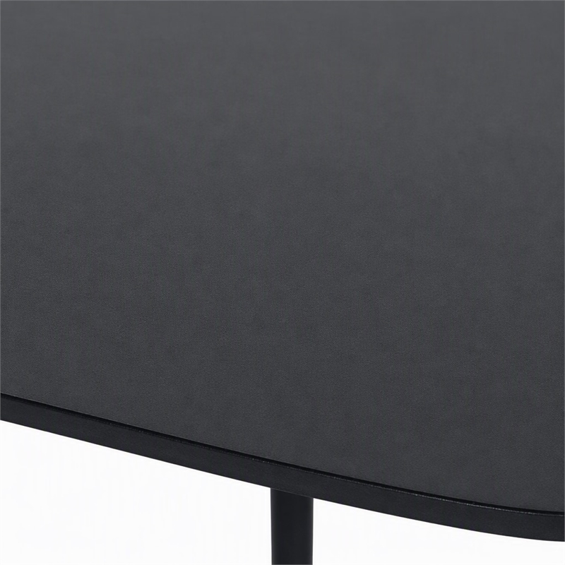 Pemberly Row Tubular Metal Coffee Table with Black Marble Top