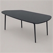 Pemberly Row Tubular Metal Coffee Table with Black Marble Top
