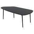 Pemberly Row Tubular Metal Coffee Table with Black Marble Top