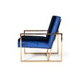 Pemberly Row Microfiber Fabric & Chrome Accent Chair in Blue and Gold