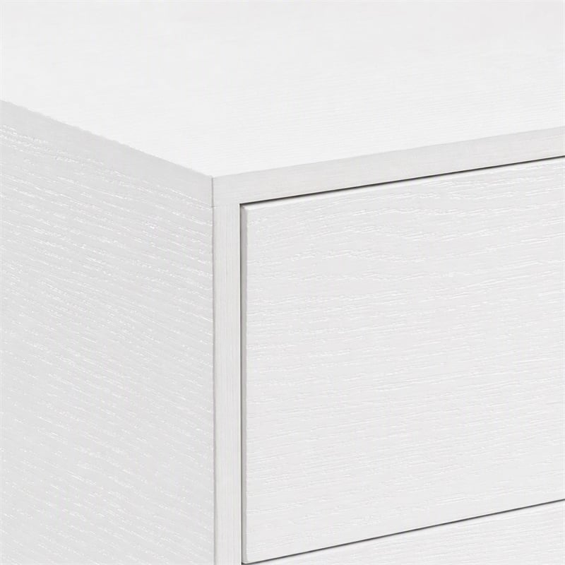Pemberly Row 6-Drawer MDF Wood Dresser in White High Gloss