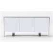 Pemberly Row Modern Buffet in White Glossy Stainless Steel Finish