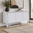 Pemberly Row Modern Buffet in White Glossy Stainless Steel Finish