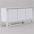 Pemberly Row Modern Buffet in White Glossy Stainless Steel Finish