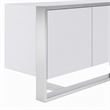 Pemberly Row Modern Buffet in White Glossy Stainless Steel Finish