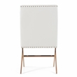 Pemberly Row Modern Faux Leather Dining Chair in White with Gold Frame