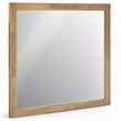 Pemberly Row Solid Acacia Wood Frame Mirror in Light Walnut Finish