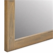 Pemberly Row Solid Acacia Wood Frame Mirror in Light Walnut Finish
