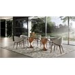 Pemberly Row Solid Wood and Glass Dining Table in Walnut and Clear Finish