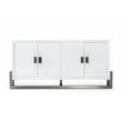 Pemberly Row Modern Buffet with High Gloss Finish and Stainless Steel Legs