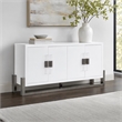 Pemberly Row Modern Buffet with High Gloss Finish and Stainless Steel Legs