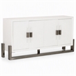 Pemberly Row Modern Buffet with High Gloss Finish and Stainless Steel Legs