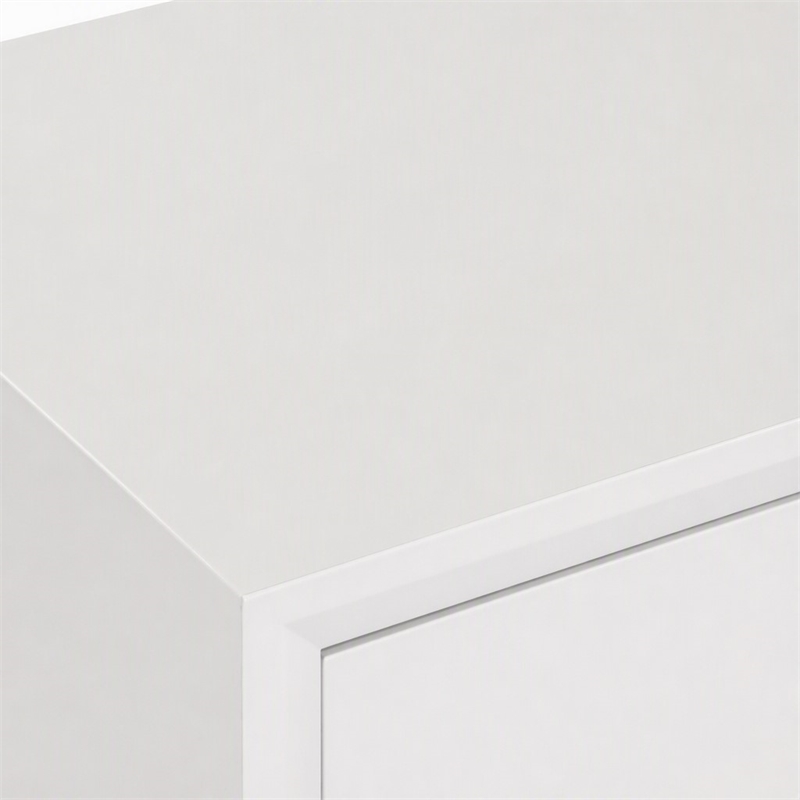 Pemberly Row Modern Buffet with High Gloss Finish and Stainless Steel Legs