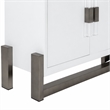 Pemberly Row Modern Buffet with High Gloss Finish and Stainless Steel Legs