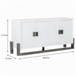 Pemberly Row Modern Buffet with High Gloss Finish and Stainless Steel Legs