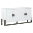 Pemberly Row Modern Buffet with High Gloss Finish and Stainless Steel Legs