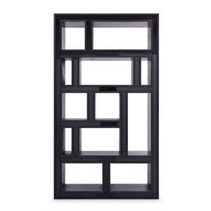 Pemberly Row Contemporary 12-Shelf Ash Black Wood Veneer Bookcase