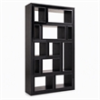 Pemberly Row Contemporary 12-Shelf Ash Black Wood Veneer Bookcase