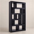 Pemberly Row Contemporary 12-Shelf Ash Black Wood Veneer Bookcase