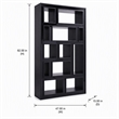 Pemberly Row Contemporary 12-Shelf Ash Black Wood Veneer Bookcase