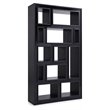 Pemberly Row Contemporary 12-Shelf Ash Black Wood Veneer Bookcase