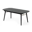 Pemberly Row Addax Solid Wood Extendable Dining Table in Black