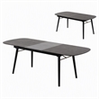 Pemberly Row Addax Solid Wood Extendable Dining Table in Black