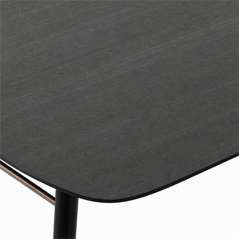 Pemberly Row Addax Solid Wood Extendable Dining Table in Black