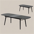 Pemberly Row Addax Solid Wood Extendable Dining Table in Black