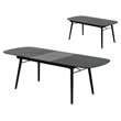 Pemberly Row Addax Solid Wood Extendable Dining Table in Black