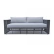 Pemberly Row Modern Aluminum Outdoor Sofa Set in Grey Finish