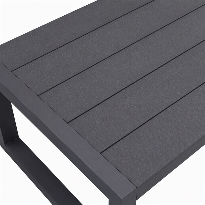 Pemberly Row Modern Aluminum Outdoor Sofa Set in Grey Finish
