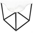 Pemberly Row Square Marble Top Metal End Table in Black/White Finish