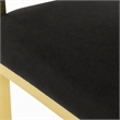 Pemberly Row Upholstered Velvet Dining Chair with Gold Legs in Black