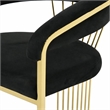 Pemberly Row Upholstered Velvet Dining Chair with Gold Legs in Black