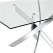 Pemberly Row Rectangular Metal & Glass Dining Table in Silver/Clear