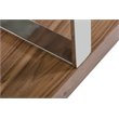 Pemberly Row Modern Wood & Stainless Steel Bookcase in Walnut Finish